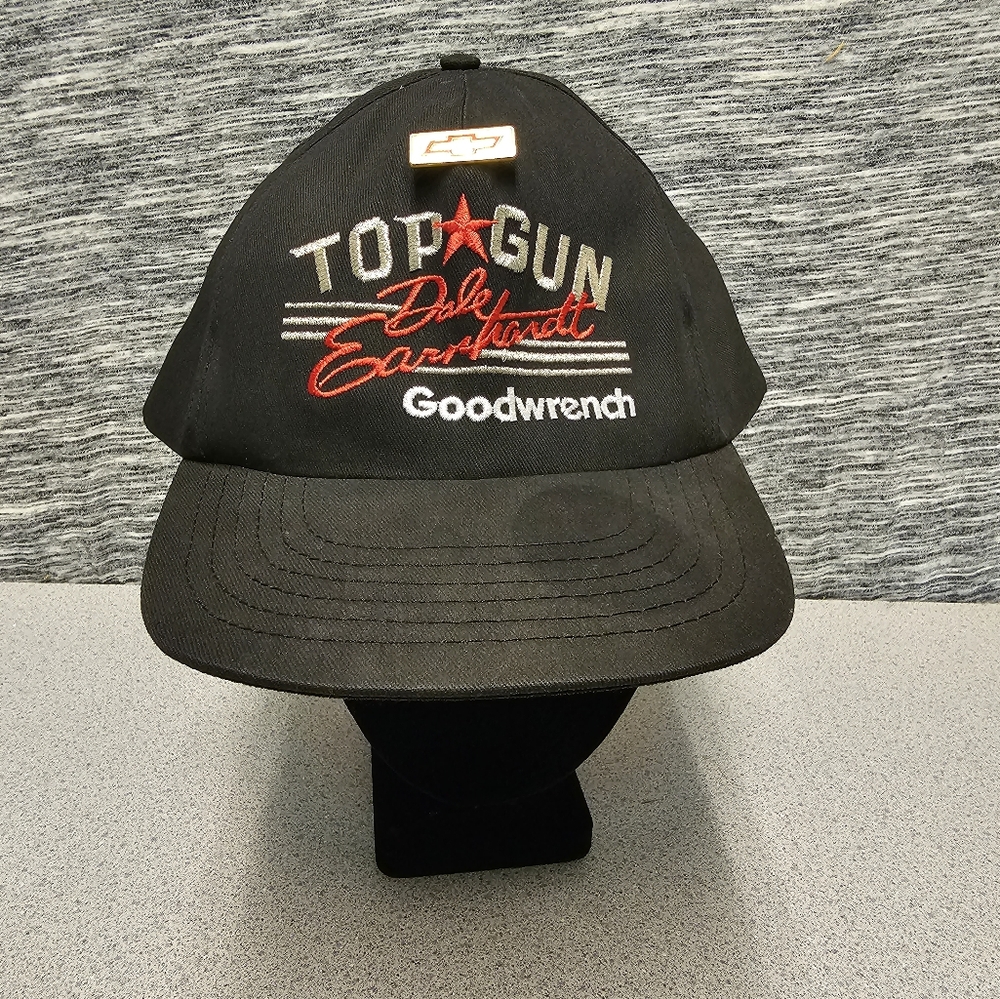 Vintage NASCAR Top Gun Dale Earnhardt Goodwrench Hat with Chevy Pin